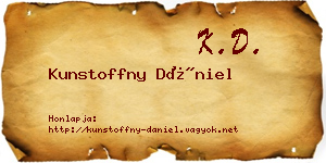 Kunstoffny Dániel névjegykártya